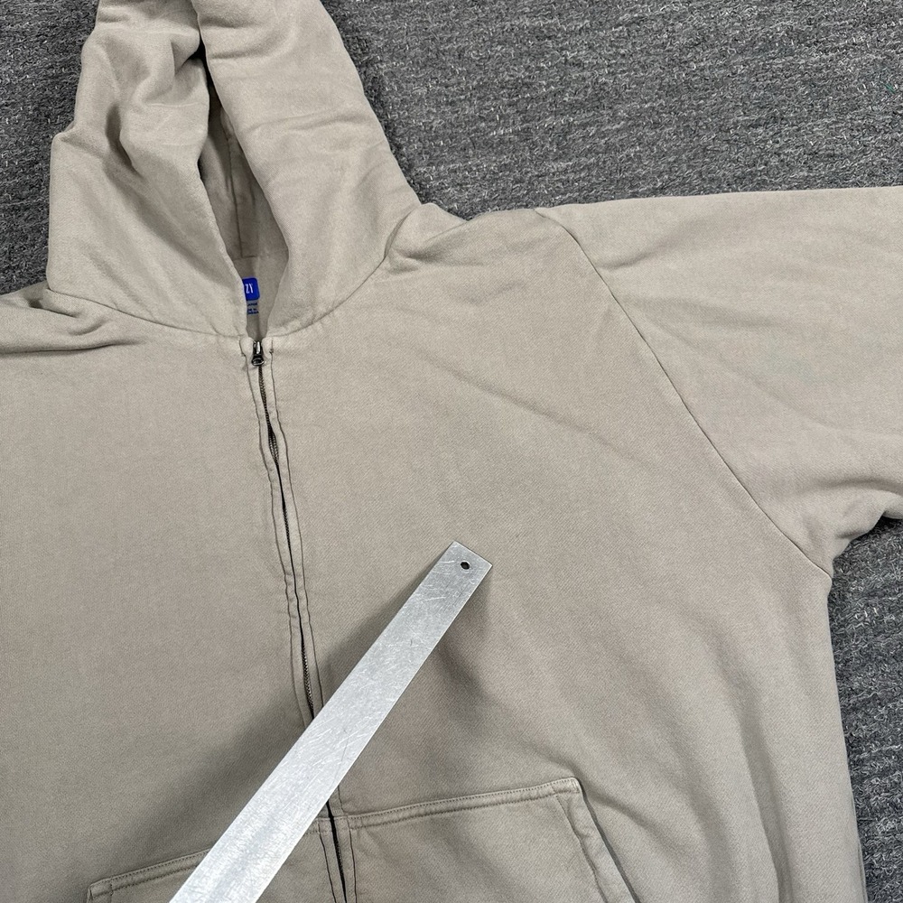 Yeezy Gap Hoodie Sweatshirt Men XXL Taupe Full Zip Double Layer Heavy YZY - Picture 3 of 13